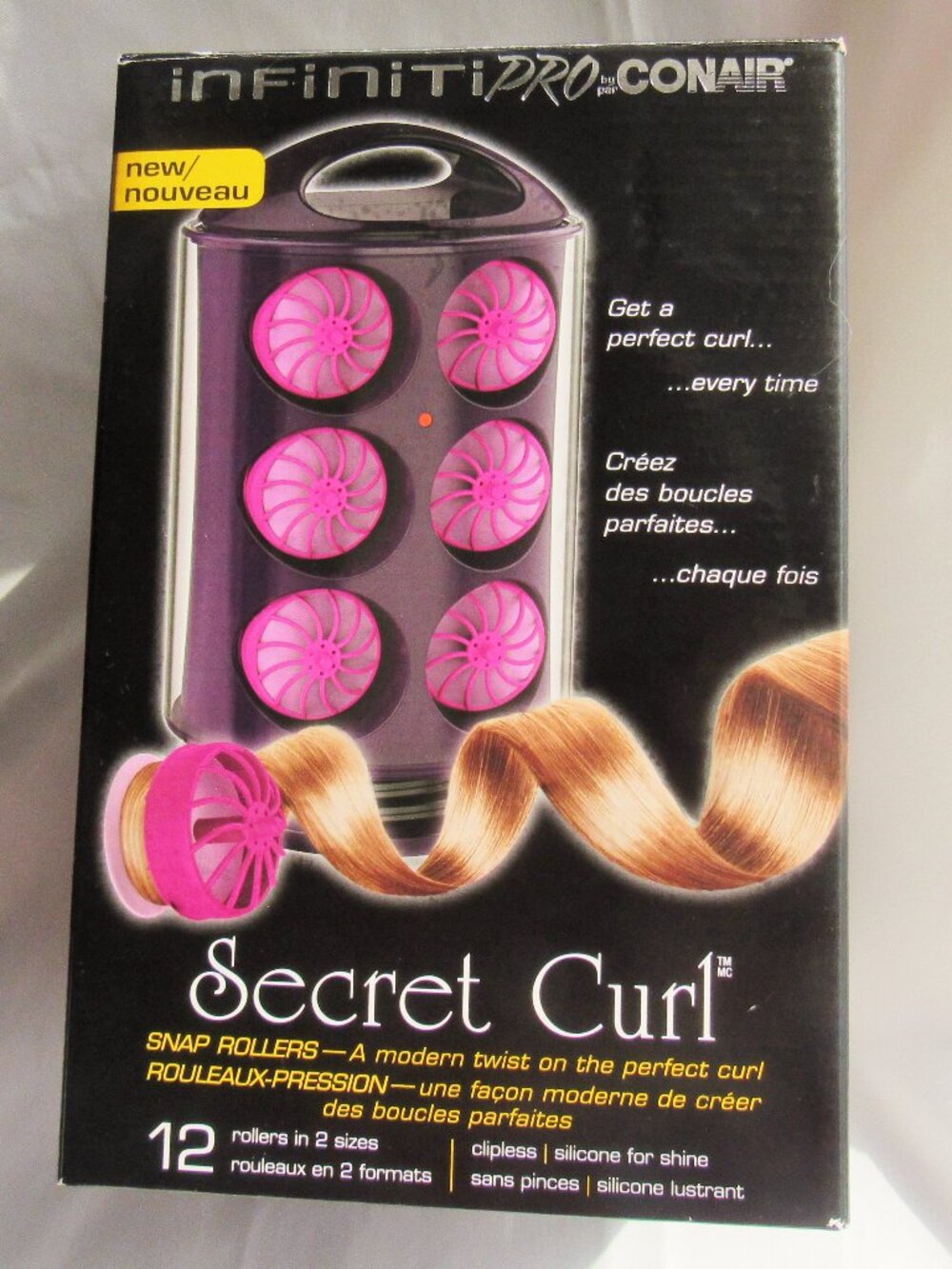 Conair Infiniti Pro Secret Curl Clipless Snap Rollers, Set of 12, Two Sizes U117